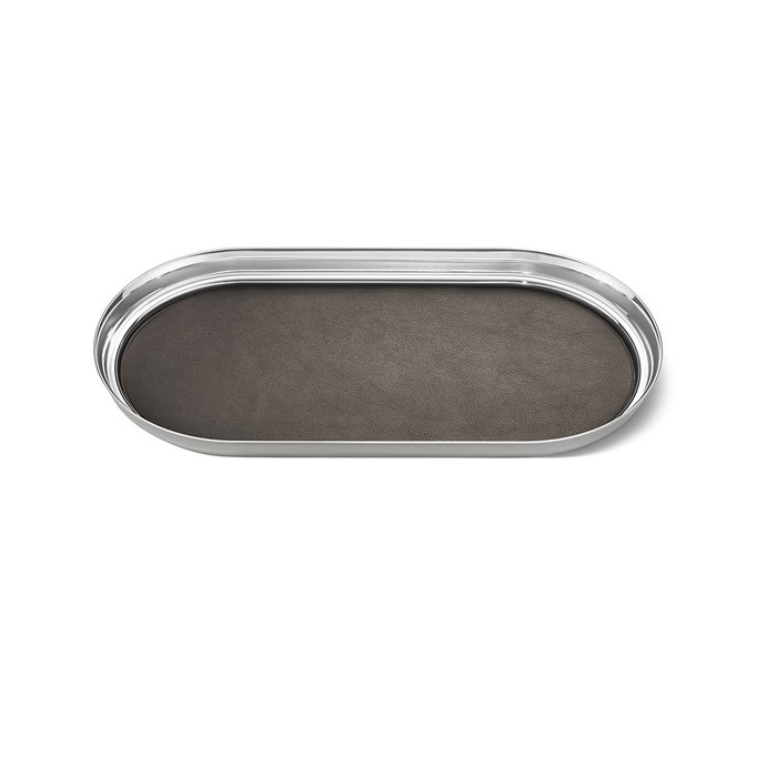 Georg Jensen Bandeja Manhattan Acero y Piel 35x18 cm Georg Jensen Bandeja Manhattan Acero y Piel 35x18 cm