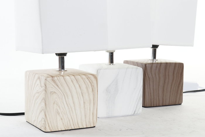 DKD Home Decor Lámpara Sobremesa Blanco Natural Dolomite Poliéster 12 x 29 x 12 cm (12 Unidades) DKD Home Decor Lámpara Sobremesa Blanco Natural Dolomite Poliéster 12 x 29 x 12 cm (12 Unidades)