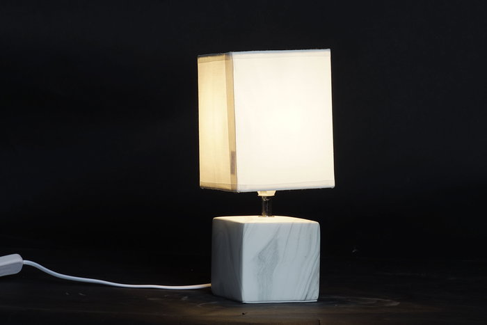 DKD Home Decor Lámpara Sobremesa Blanco Natural Dolomite Poliéster 12 x 29 x 12 cm (12 Unidades) DKD Home Decor Lámpara Sobremesa Blanco Natural Dolomite Poliéster 12 x 29 x 12 cm (12 Unidades)