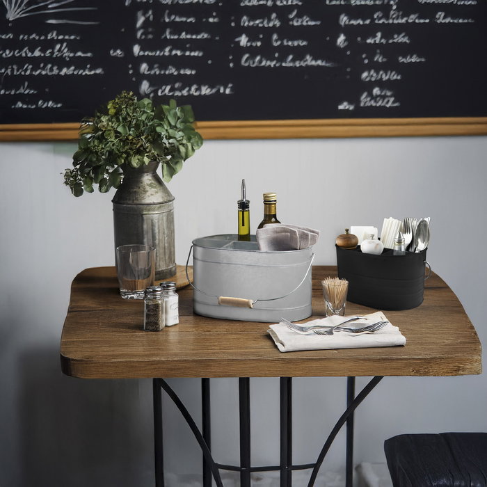 Inde Cubo de Metal Organizador de Mesa con Asa 24,5 cm (6 Unidades)