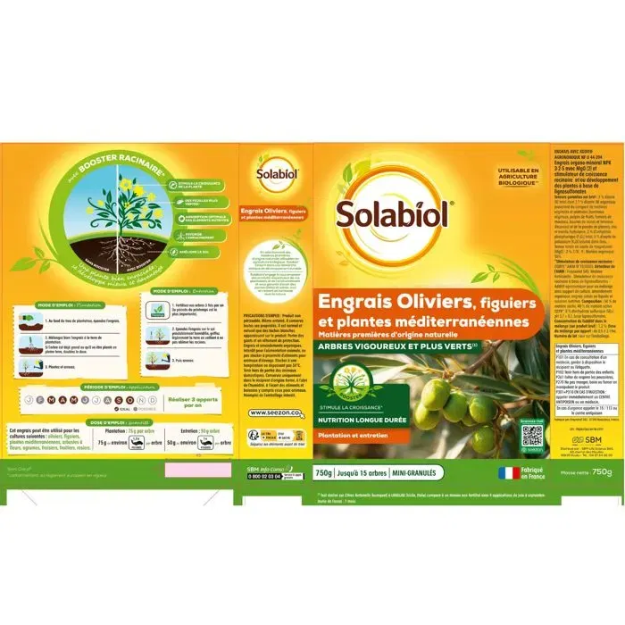 Solabiol Fertilizante Oliva e Higuera Estuche 750 g UAB Solabiol Fertilizante Oliva e Higuera Estuche 750 g UAB
