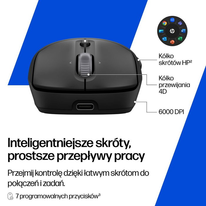 HP Ratón inalámbrico recargable 700 Negro