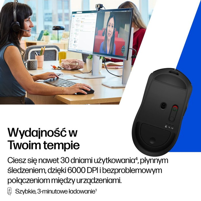 HP Ratón inalámbrico recargable 700 Negro