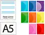 Liderpapel Libreta A5 48 Hojas 90gr Pauta 5 2,5mm Tapa Plástico Colores Surtidos