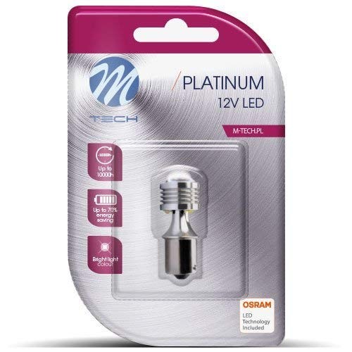 M-Tech LB811W Bombilla LED P21W BA15s 4xHP 12-24V Blanco CANBUS 2.6W 60Lm