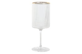DKD Home Decor Set de 6 Copas de Cristal Rayadas de 400 ml