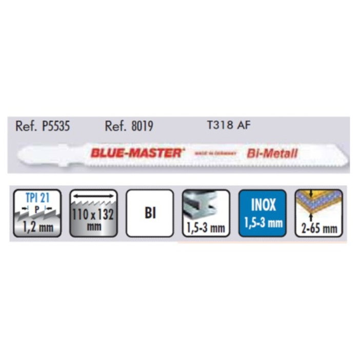 CELESA Hoja de Sierra de Calar 5535 T318AF, Acero Inoxidable, para Cortes en Acero Inoxidable CELESA Hoja de Sierra de Calar 5535 T318AF, Acero Inoxidable, para Cortes en Acero Inoxidable