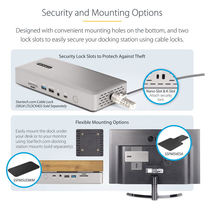 Startech Thunderbolt 4 Multi-Display Docking Station, Quad/Triple/Dual Monitor Dock, 2x HDMI, 2x DisplayPort, 7x USB Startech Thunderbolt 4 Multi-Display Docking Station, Quad/Triple/Dual Monitor Dock, 2x HDMI, 2x DisplayPort, 7x USB