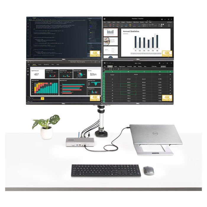 Startech Thunderbolt 4 Multi-Display Docking Station, Quad/Triple/Dual Monitor Dock, 2x HDMI, 2x DisplayPort, 7x USB Startech Thunderbolt 4 Multi-Display Docking Station, Quad/Triple/Dual Monitor Dock, 2x HDMI, 2x DisplayPort, 7x USB