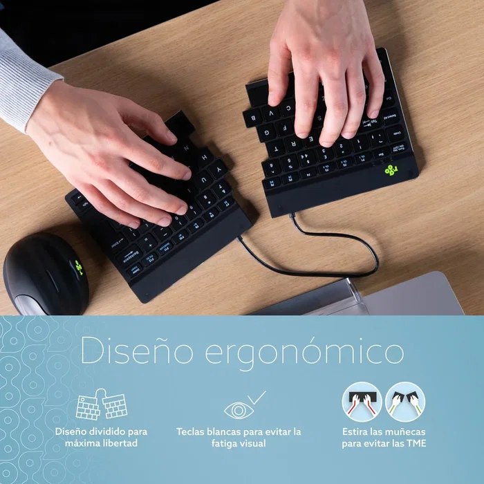 R-go tools Split Break Keyboard QWERTY Portugués Bluetooth Negro R-go tools Split Break Keyboard QWERTY Portugués Bluetooth Negro