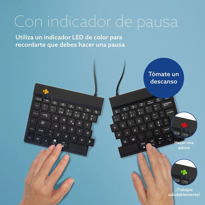 R-go tools Split Break Keyboard QWERTY Portugués Bluetooth Negro R-go tools Split Break Keyboard QWERTY Portugués Bluetooth Negro
