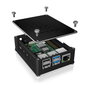 ICY BOX IB-RP110 Carcasa para Raspberry Pi 4, Cubierta de Aluminio y Rejillas Laterales, Negro