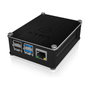 ICY BOX IB-RP110 Carcasa para Raspberry Pi 4, Cubierta de Aluminio y Rejillas Laterales, Negro