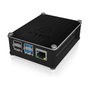 ICY BOX IB-RP110 Carcasa para Raspberry Pi 4, Cubierta de Aluminio y Rejillas Laterales, Negro