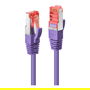 LINDY Cable de Red Patchkabel Cat6 S/FTP 2 metros, RJ-45 Macho, Violeta, Blindado, 250 MHz, 47824