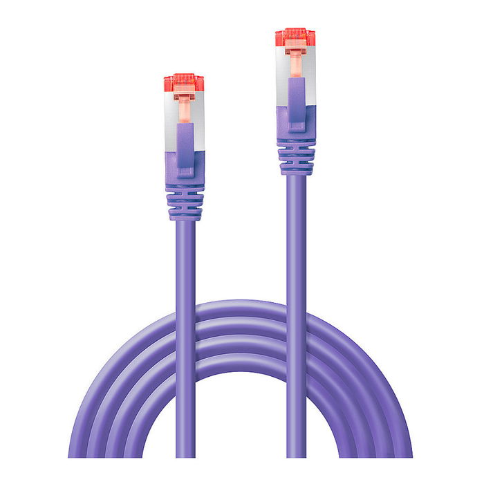 LINDY Cable de Red Patchkabel Cat6 S/FTP 2 metros, RJ-45 Macho, Violeta, Blindado, 250 MHz, 47824