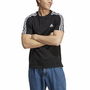 Camiseta de Manga Corta Hombre Adidas Essentials Single 3 Bandas Negro