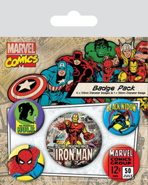 Pyramid International Pack 5 Chapas Marvel Comics Iron Man