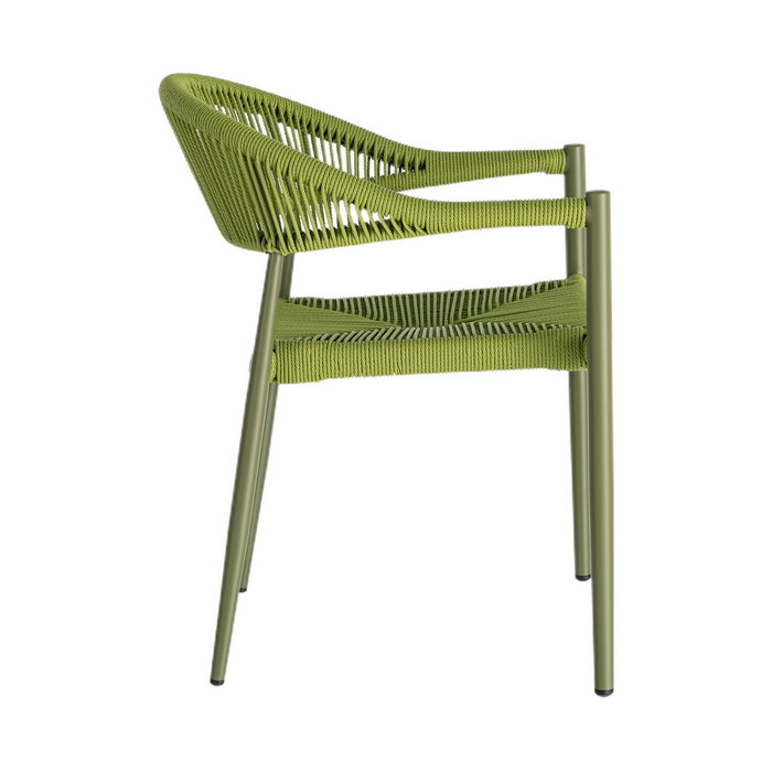 Silla Apilable Aluminio-Rattán Pe 56 X 58 X 76 cm (Set de 2)