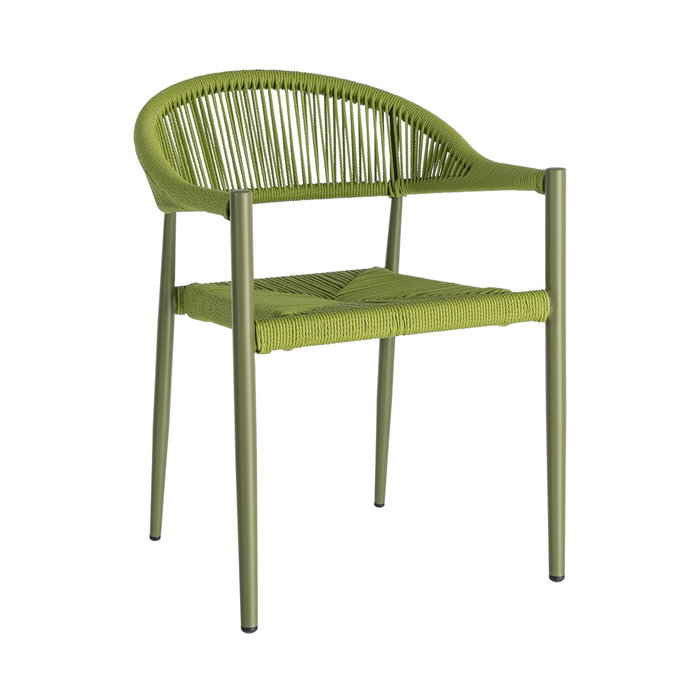Silla Apilable Aluminio-Rattán Pe 56 X 58 X 76 cm (Set de 2)