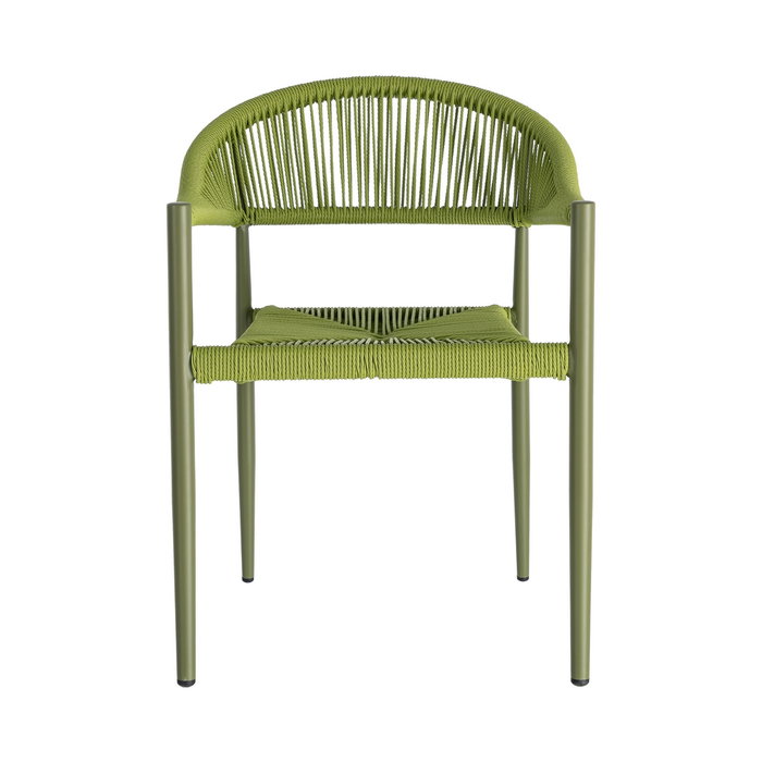 Silla Apilable Aluminio-Rattán Pe 56 X 58 X 76 cm (Set de 2)