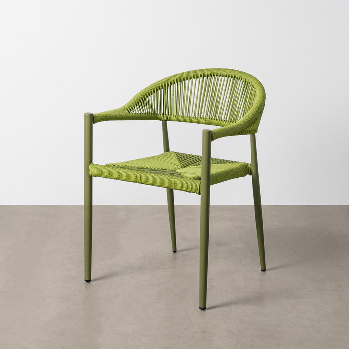 Silla Apilable Aluminio-Rattán Pe 56 X 58 X 76 cm (Set de 2)