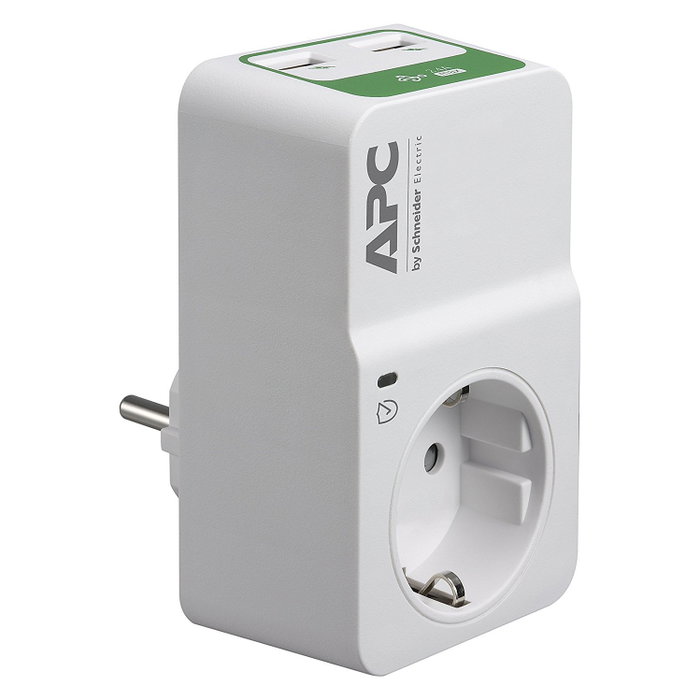 APC Essential SurgeArrest PM1WU2-GR con 1 Salida AC y 2 Puertos USB Blanco