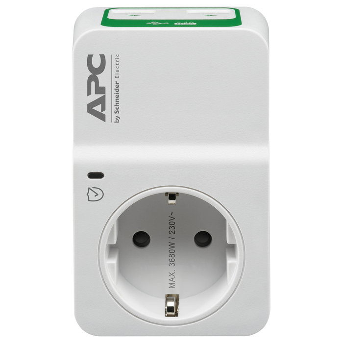 APC Essential SurgeArrest PM1WU2-GR con 1 Salida AC y 2 Puertos USB Blanco
