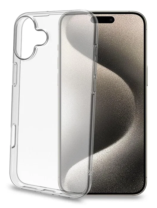 Celly GELSKIN1080 Funda Protectora para iPhone 16 Plus - TPU Transparente Antigolpes, Antirrayones y Antisuciedad - Pantalla 6.7" (17 cm)