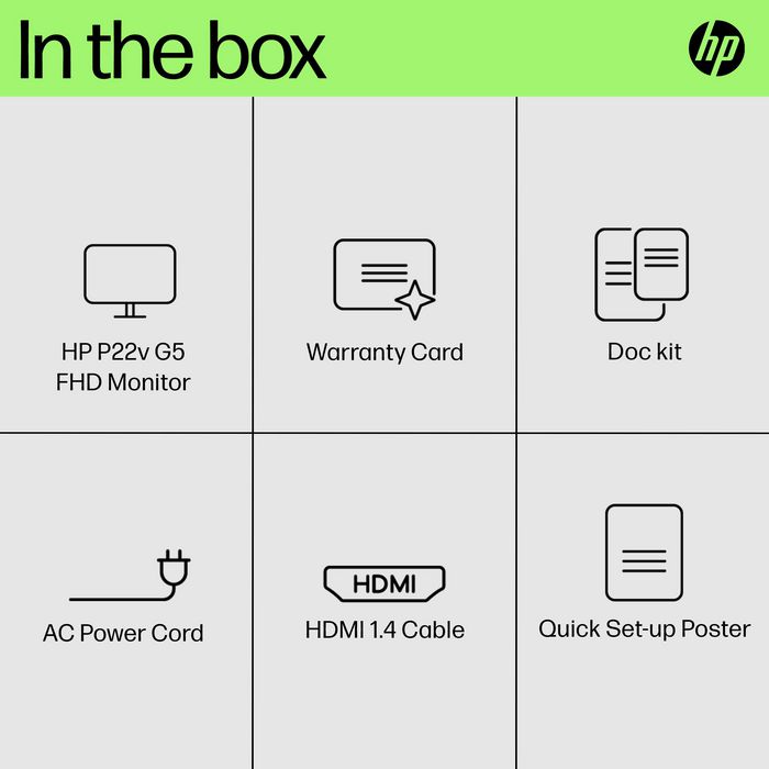 HP P22v G5 Monitor FHD de 21.45 pulgadas – Pantalla para Productividad Diaria en Casa u Oficina