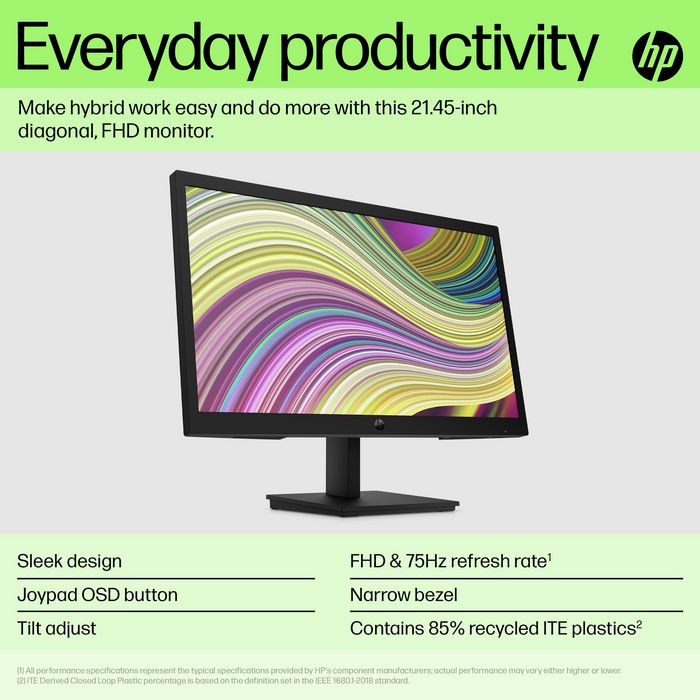 HP P22v G5 Monitor FHD de 21.45 pulgadas – Pantalla para Productividad Diaria en Casa u Oficina