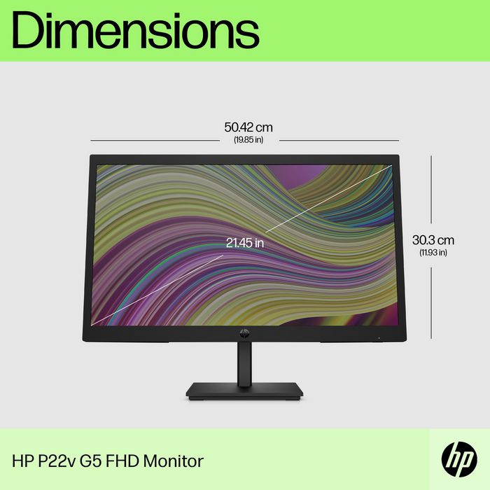 HP P22v G5 Monitor FHD de 21.45 pulgadas – Pantalla para Productividad Diaria en Casa u Oficina