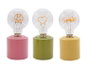 DKD Home Decor Decoración Luminosa Rosa Verde 8 x 18 x 8 cm (6 Unidades)