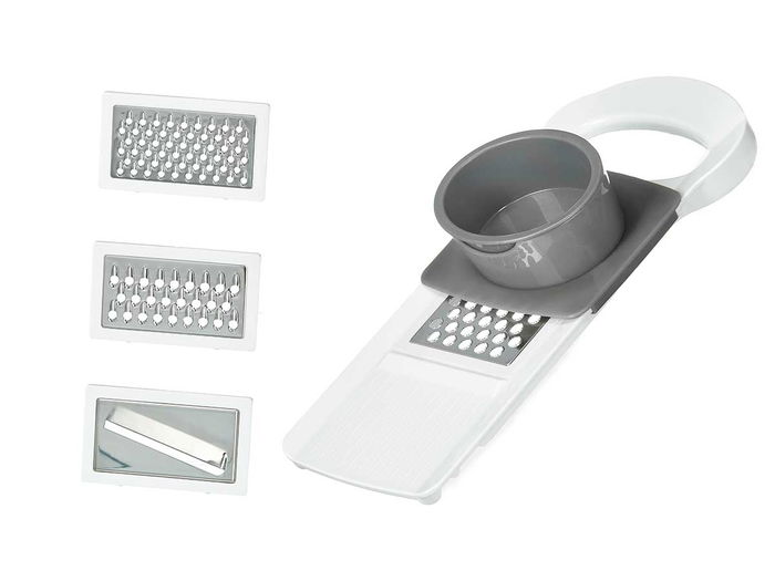 Kinvara Rallador Cocina Gris 29 cm x 13 cm x 5.8 cm Plástico ABS PP Acero Inoxidable 430 (Set de 12)