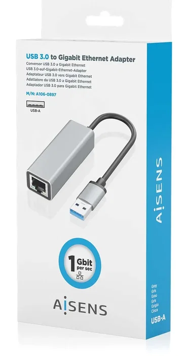 Aisens Adaptador USB 3.0 a Ethernet Gigabit A106-0897 Gris Aisens Adaptador USB 3.0 a Ethernet Gigabit A106-0897 Gris