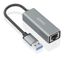 AISENS - CONVERSOR USB 3.0 A ETHERNET GIGABIT 10/100/1000 MBPS, GRIS, 15CM