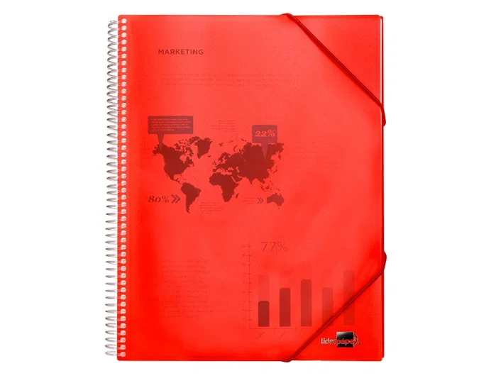 Liderpapel Carpeta escaparate con espiral roja, 10 fundas Din A4 Liderpapel Carpeta escaparate con espiral roja, 10 fundas Din A4