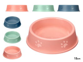 Mascow Comedero Plástico Huellas 15 cm Surtidos (Set de 24)