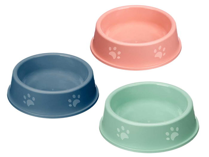 Mascow Comedero Plástico Huellas 15 cm Surtidos (Set de 24)