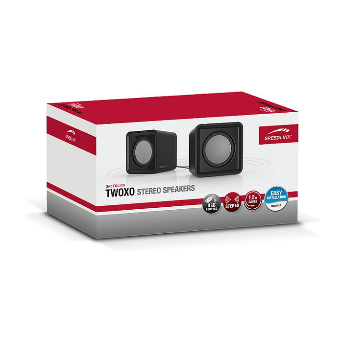 Speedlink Altavoces TWOXO SL-810004-BK Estéreo Portátiles 5W con USB y Conector 3.5mm, Negro, Caja