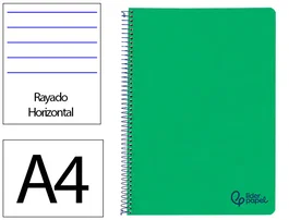 Liderpapel Cuaderno Espiral A4 Wonder Verde Oscuro 80 Hojas 90g