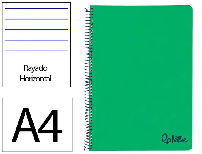 Liderpapel Cuaderno Espiral A4 Wonder Verde Oscuro 80 Hojas 90g Liderpapel Cuaderno Espiral A4 Wonder Verde Oscuro 80 Hojas 90g
