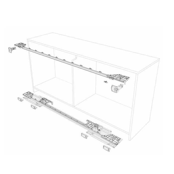 Salice Kit De Guías Slider S10 Bajo Mueble 1628 - 2400mm Con Apertura Amortiguada