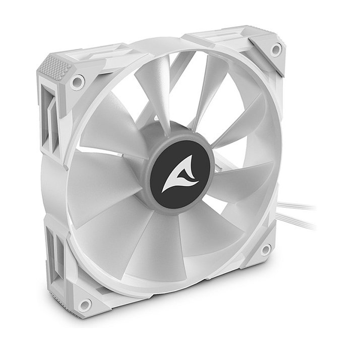Sharkoon Rebel F50 PWM - Ventilador PC RGB LED 120mm Blanco/Gris, 12 LED, 2000 RPM, 132 m3/h, 35 dB, Rodamiento FDB, Cable 0.45 m, Incluye Tornillos