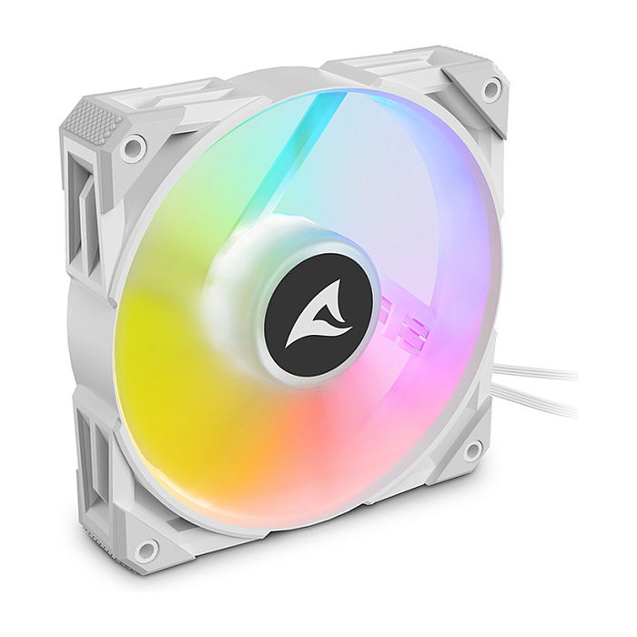 Sharkoon Rebel F50 PWM - Ventilador PC RGB LED 120mm Blanco/Gris, 12 LED, 2000 RPM, 132 m3/h, 35 dB, Rodamiento FDB, Cable 0.45 m, Incluye Tornillos