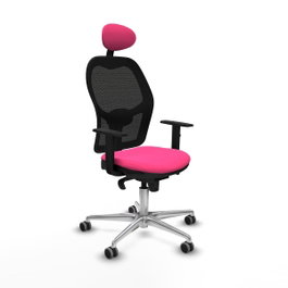 PIQUERAS Y CRESPO Silla de oficina Jorquera Rosa y Negra