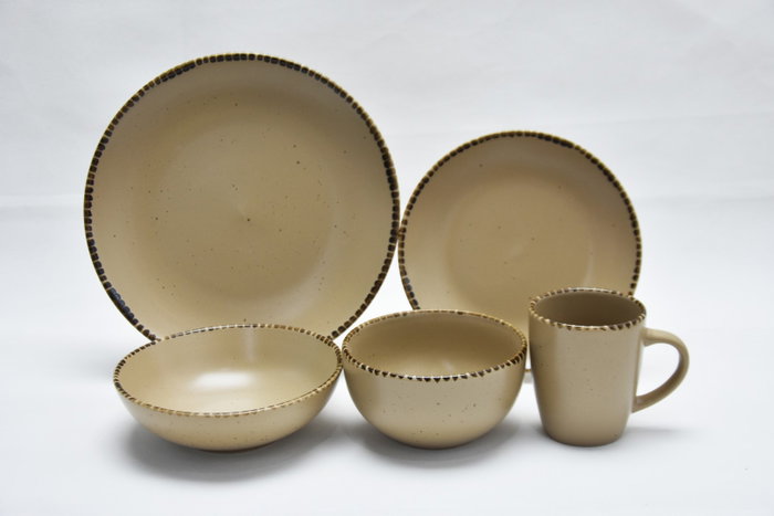 DKD Home Decor Plato de Gres Marrón 18,3x18,3x6 cm DKD Home Decor Plato de Gres Marrón 18,3x18,3x6 cm