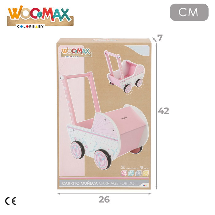 WOOMAX Carrito de muñecas madera
