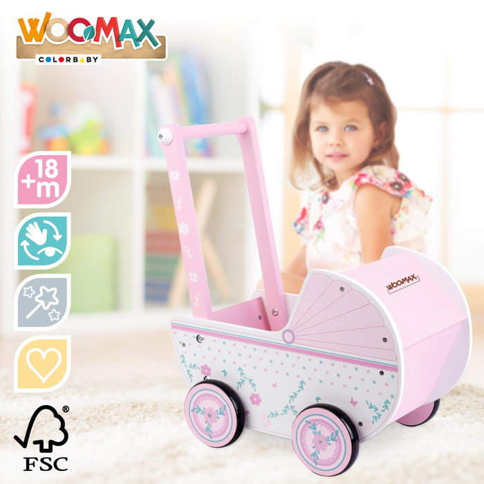 WOOMAX Carrito de muñecas madera