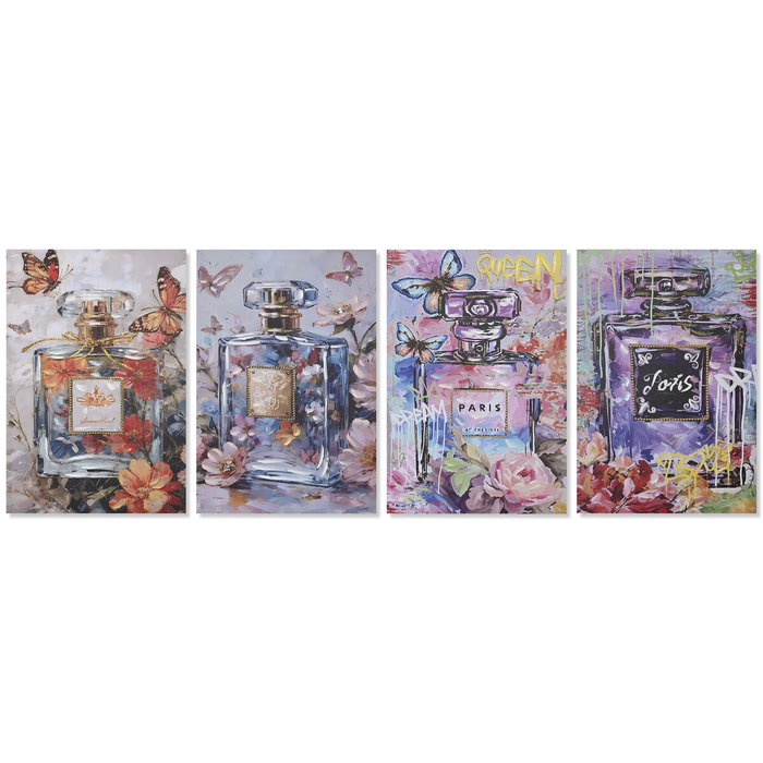 DKD Home Decor Set de 4 Cuadros Lienzo MDF Perfume 60x2,5x90 cm DKD Home Decor Set de 4 Cuadros Lienzo MDF Perfume 60x2,5x90 cm